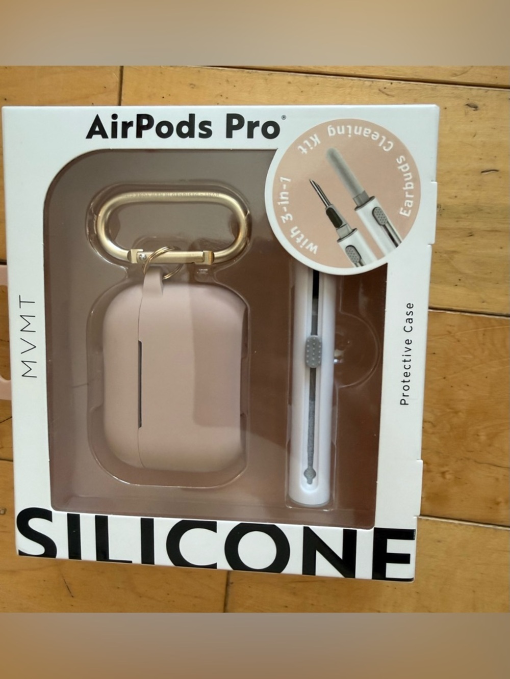 MVMT Silicone AirPods Pro Case with Carabiner and 3 in 1 Ear Bud Cleaning Kit